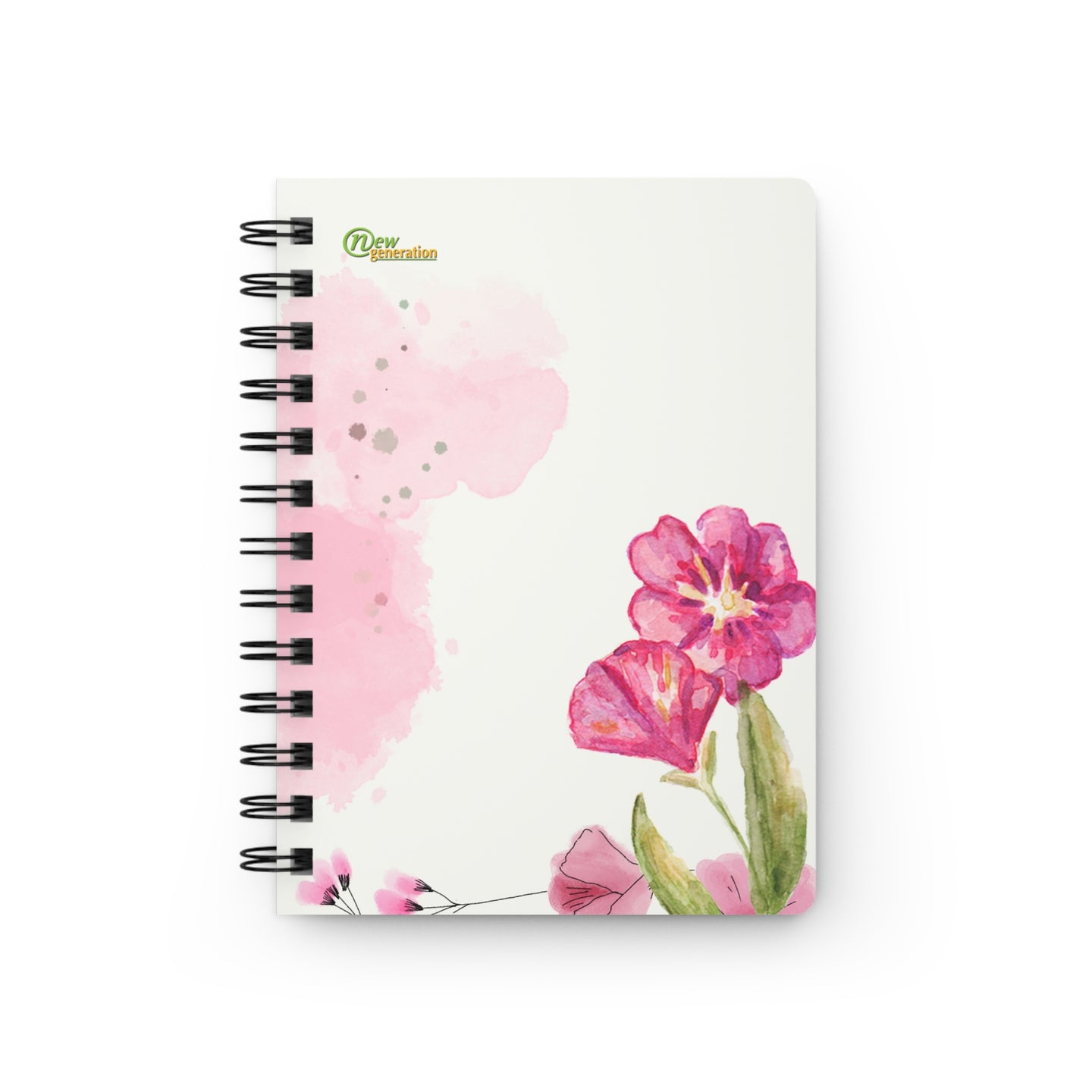 New Generation -  Floral - Spiral Bound Journal - 150 Pages Hard Cover Notebook for Writing, Doodling, Bullet Journaling, Sketching, Planner