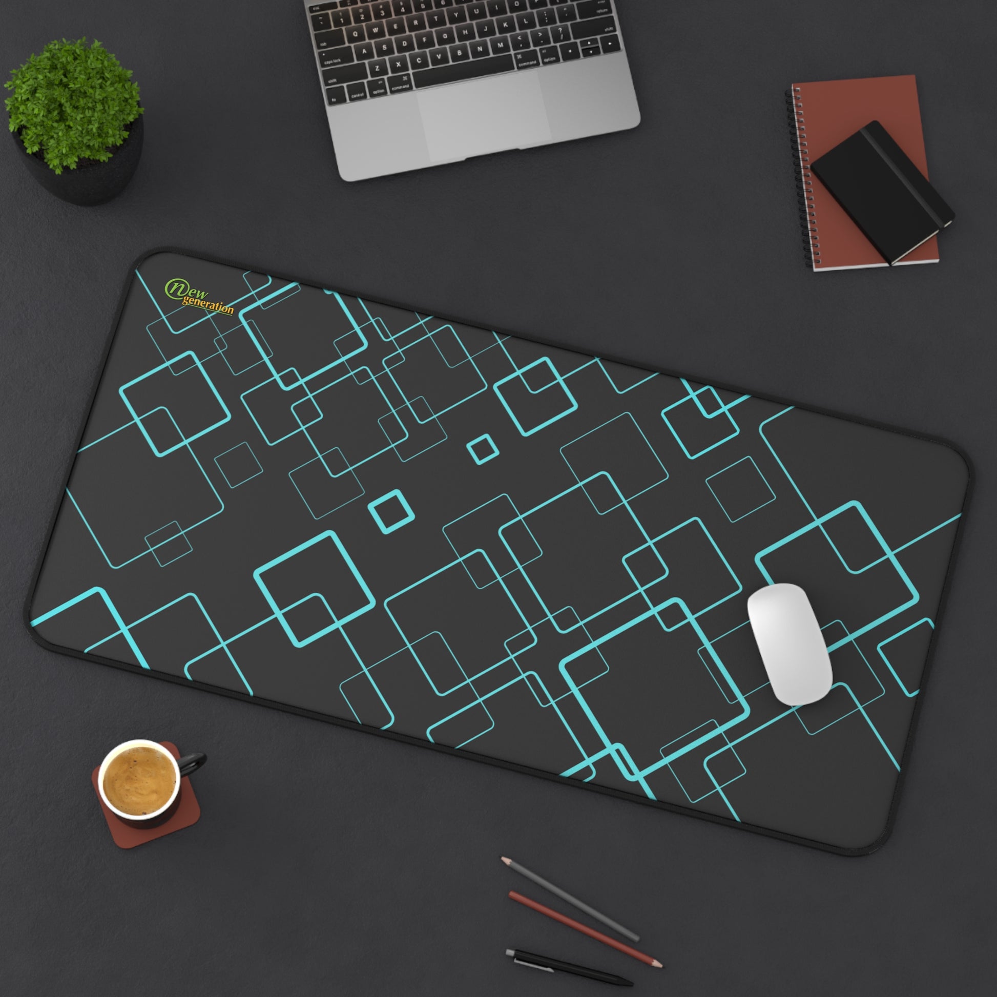 New Generation - Modern Geometric Desk Mat, Office Decor, Workspace Accessories, Gift for Students, Home Office Essentials