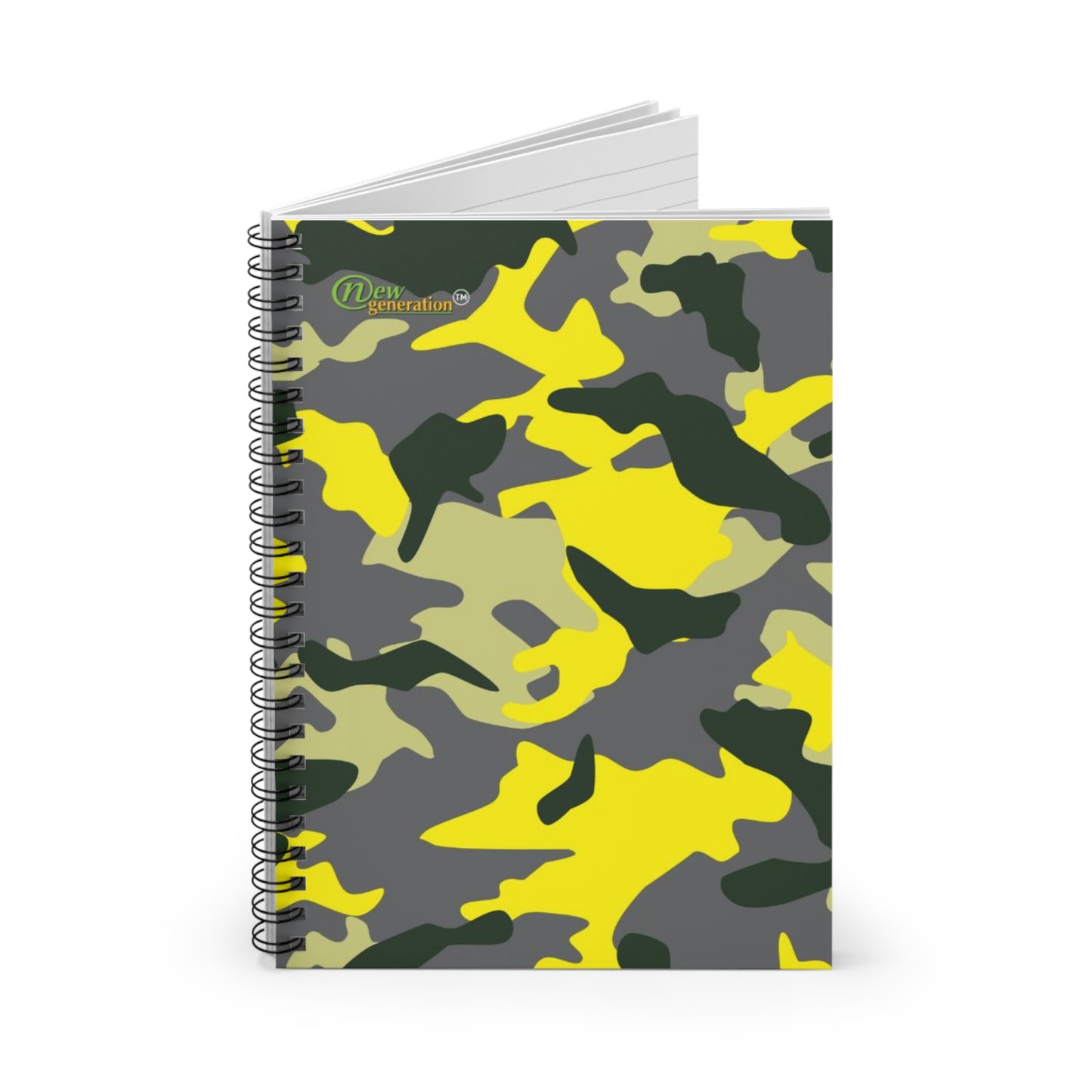 Hard Cover Lined Journal Notebook - Camou Yellow notebook Ruled Line, 6x8 inches with 118 pages for School, Home, Daily Planner,