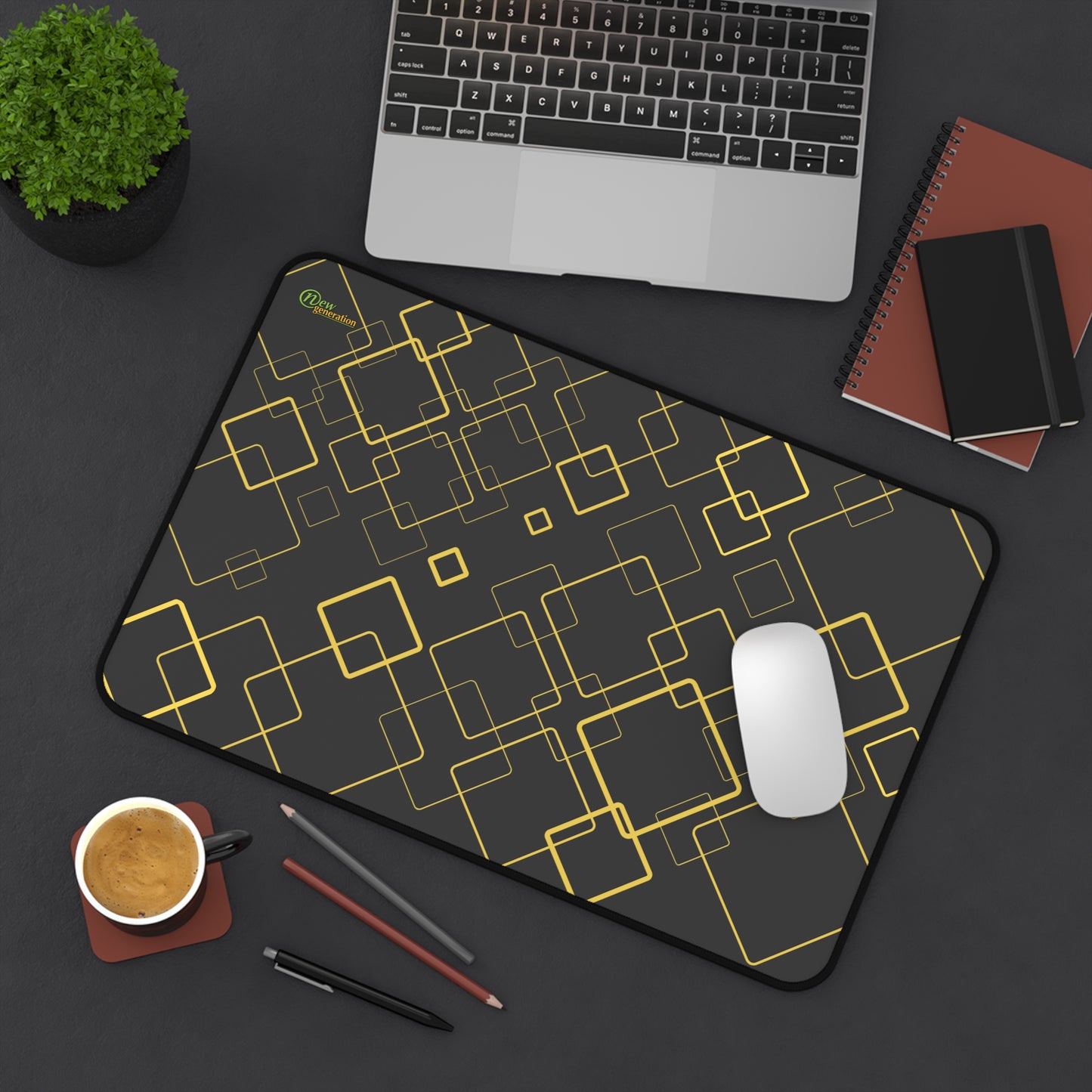 New Generation - Elegant Geometric Desk Mat, Stylish Mouse Pad, Office Decor, Work from Home Essentials, Gift for Professionals