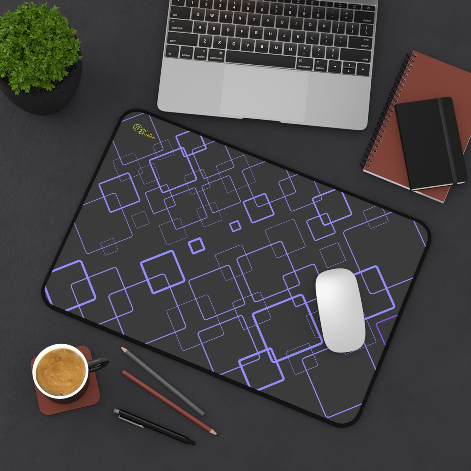 New Generation - Modern Geometric Desk Mat for Workspace, Office Decor, Gamer Mouse Pad, Gift for Him/Her, Stylish Desk Accessories