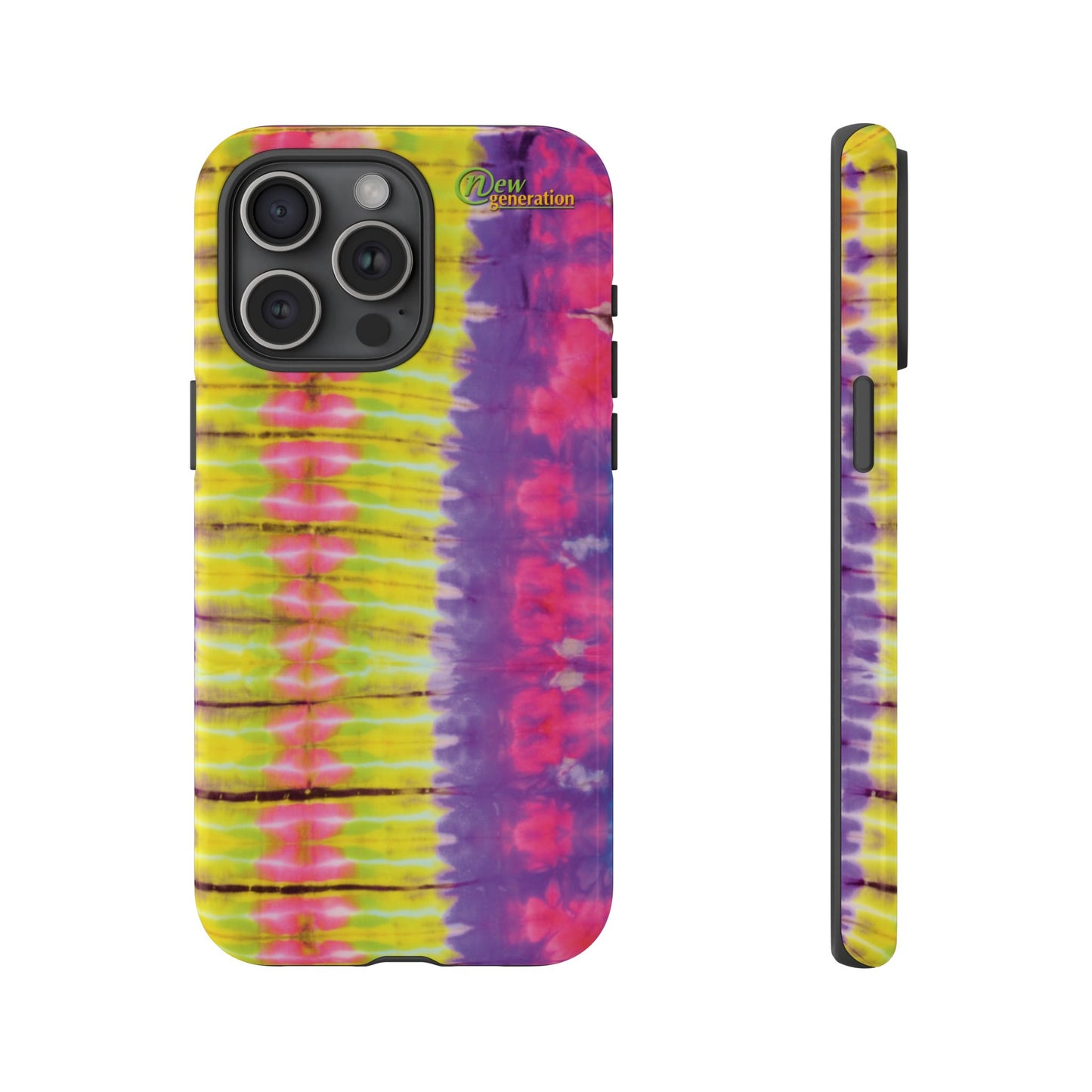 Tie-Dye Phone Case, Colorful Tough Case, Free-Spirited Phone Cover, Gift for Teens, Vibrant Phone Accessory, Funky Style iPhone 15 Pro Max Glossy