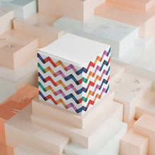 Colorful Chevron Note Cube - Fun Desk Organizer, Office Supplies, Stationery Gift, Note Pad, Home Decor, Write & Remind