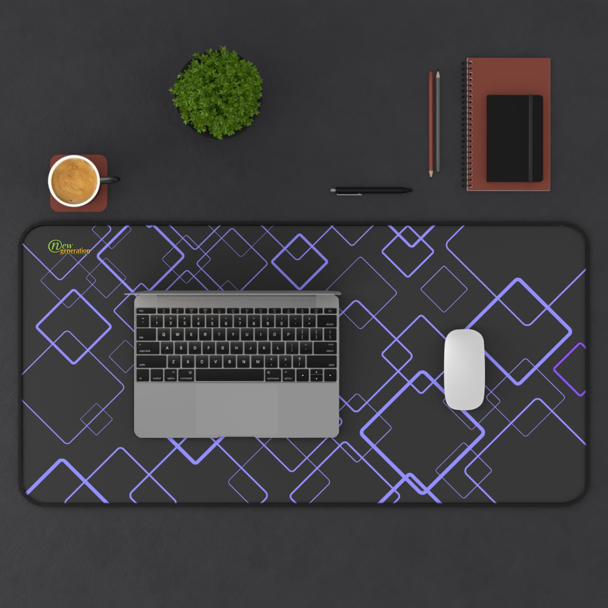 New Generation - Modern Geometric Desk Mat for Workspace, Office Decor, Gamer Mouse Pad, Gift for Him/Her, Stylish Desk Accessories