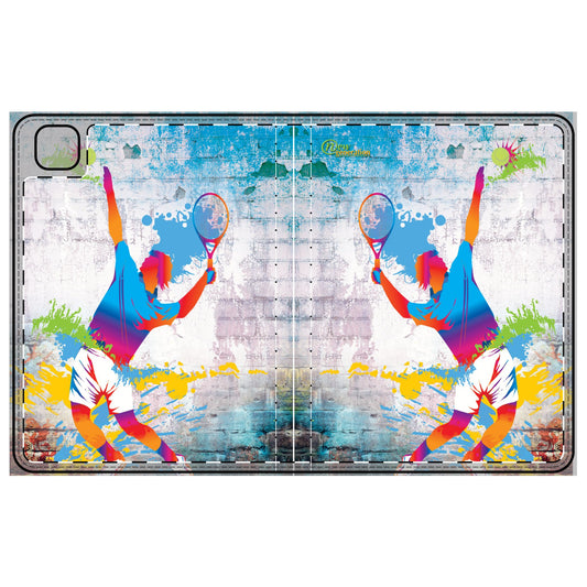 Vibrant Tennis Tablet Folio Case, Sports Accessories, Gift for Tennis Lovers, Colorful Tech Organizer, Unique Sports Gift iPad Pro 11