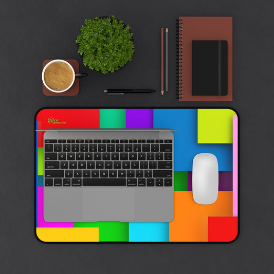 New Generation - Vibrant Colorful Desk Mat - Creative Workspace Decor, Office Accessory, Gift for Students, Art Lovers, Bright Home Office 12" × 18"