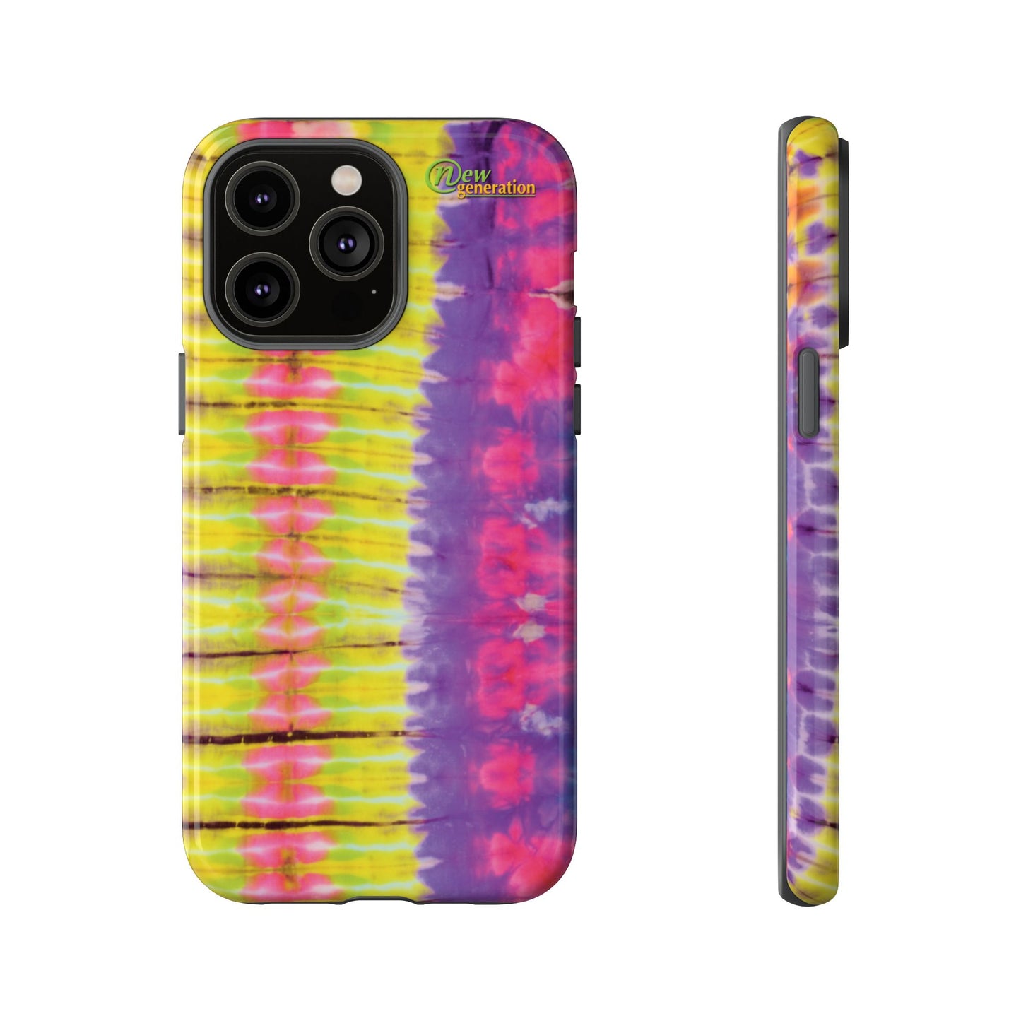 Tie-Dye Phone Case, Colorful Tough Case, Free-Spirited Phone Cover, Gift for Teens, Vibrant Phone Accessory, Funky Style iPhone 14 Pro Max Glossy