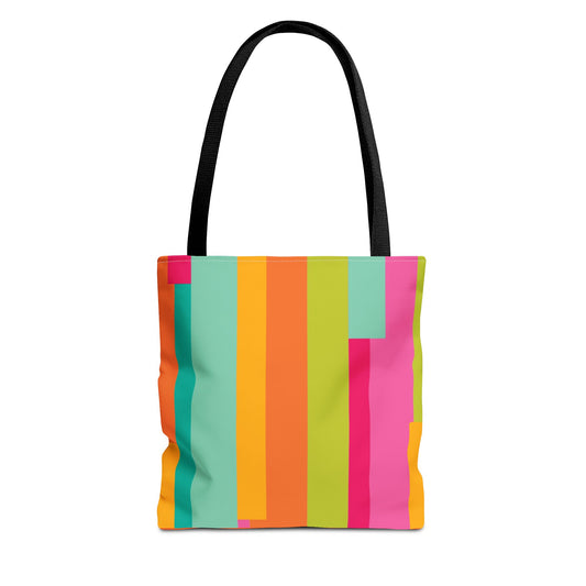New Generation - Patterns -Tote Bag Colorful Pattern, Shopping Bag, Gypsy Style Handbag, Festival Tote for Women, Unique Gift Idea 13" × 13'' Black