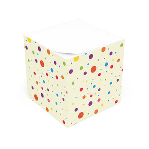 Colorful Polka Note Cube - Fun Desk Organizer, Office Supplies, Stationery Gift, Note Pad, Home Decor, Write & Remind