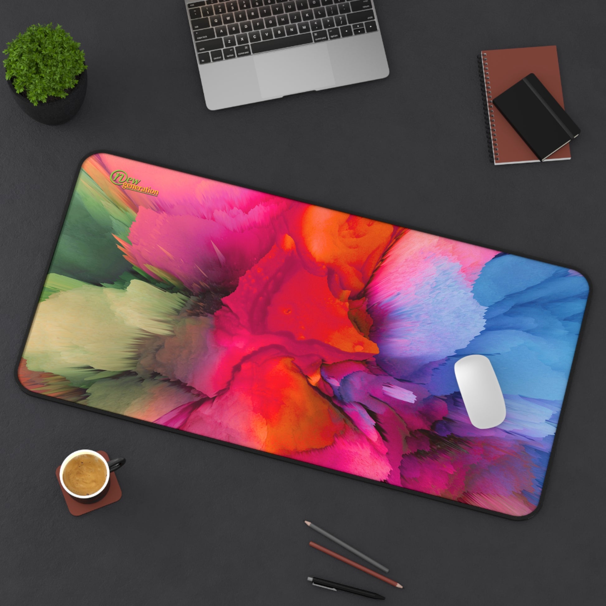 New Generation Vibrant Desk Mat Colorful Abstract Design for Home Office, Gaming, or Study, Non-Slip Surface, Perfect Gift for Art Lovers