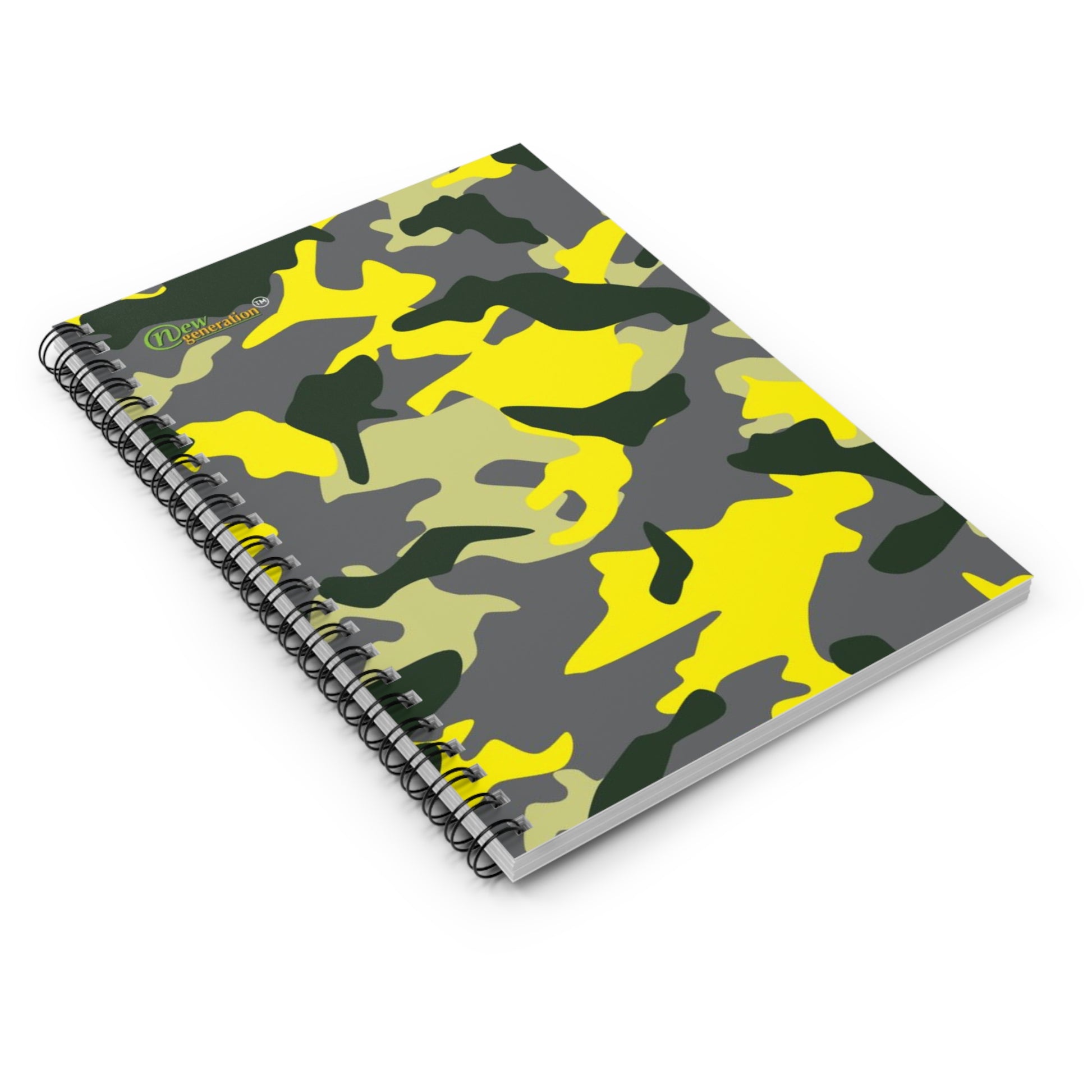 Hard Cover Lined Journal Notebook - Camou Yellow notebook Ruled Line, 6x8 inches with 118 pages for School, Home, Daily Planner,