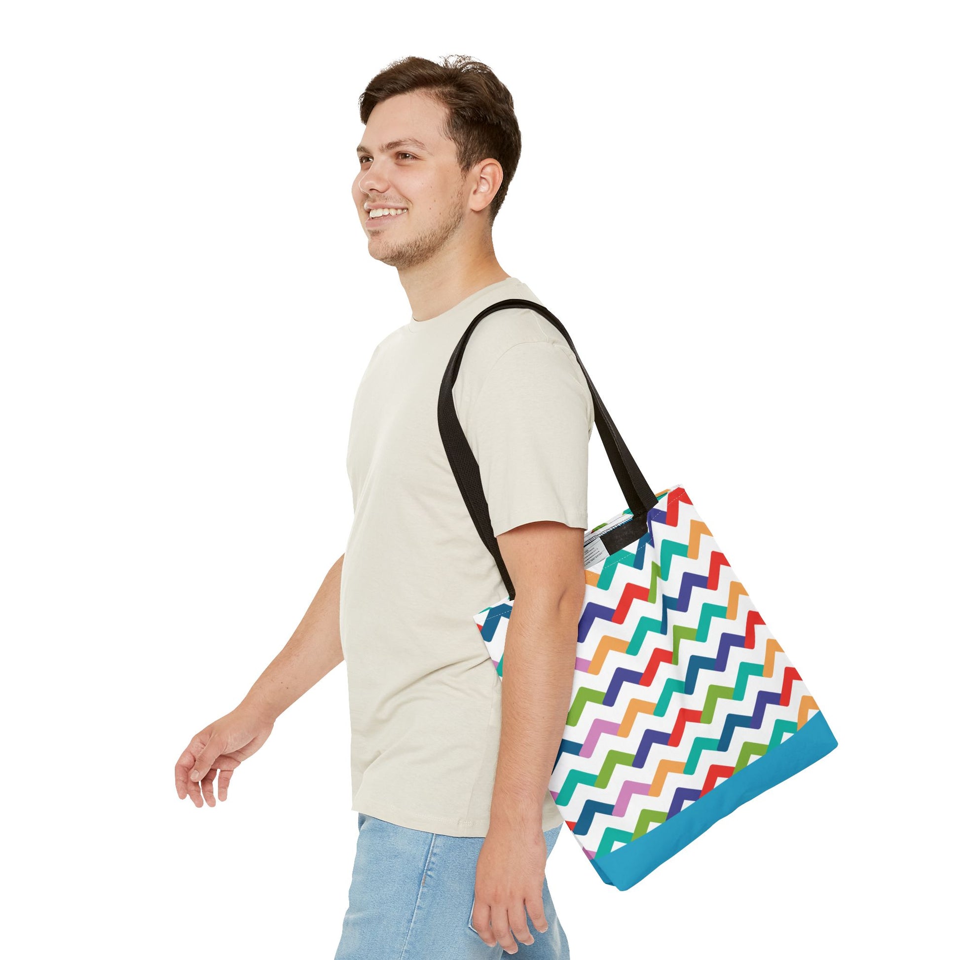 New Generation - Chevron -Tote Bag Colorful Pattern, Shopping Bag, Gypsy Style Handbag, Festival Tote for Women, Unique Gift Idea