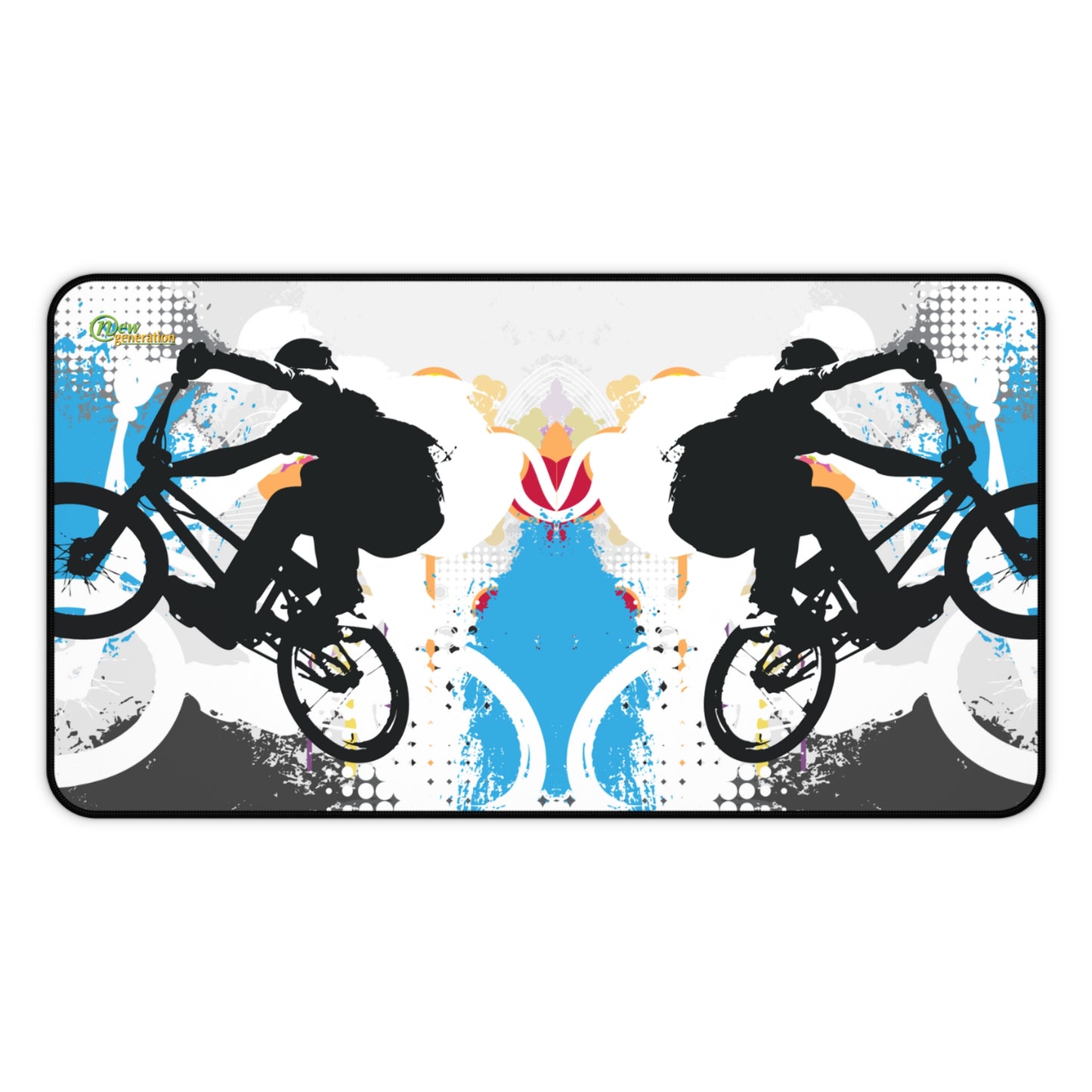 New Generation - Adventure-Themed Desk Mat, Biker Decor, Office Accessories, Gift for Cyclists, Gaming Mouse Pad 12" × 22"