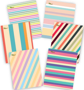 New Generation - Stripes - 2 Pocket Folder / Portfolio, 6 Pack .