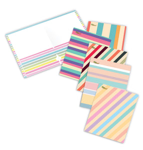 New Generation - Stripes - 2 Pocket Folder / Portfolio, 6 Pack .