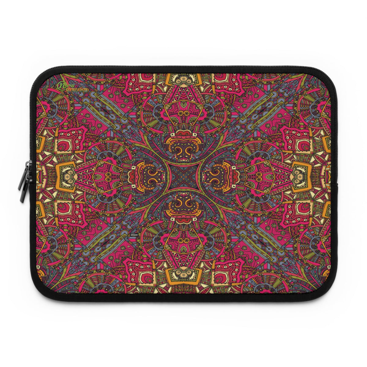 Colorful Bohemian Laptop Sleeve | Tech Accessory, Gift for Her, Office Essentials, Handmade Style, Protect Your Device Black 13"