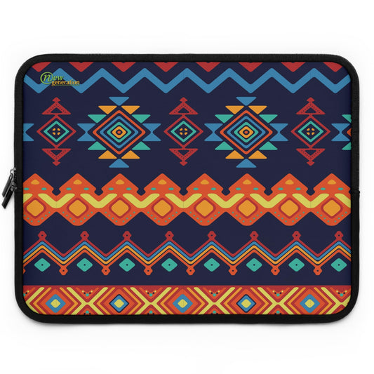 Colorful Boho Laptop Sleeve - Stylish Computer Case, Gift for Students, Travel Accessory, Women, Office Decor Black 17"