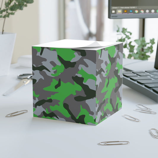 Colorful Camouflage Note Cube - Fun Desk Organizer, Office Supplies, Stationery Gift, Note Pad, Home Decor, Write & Remind White One size