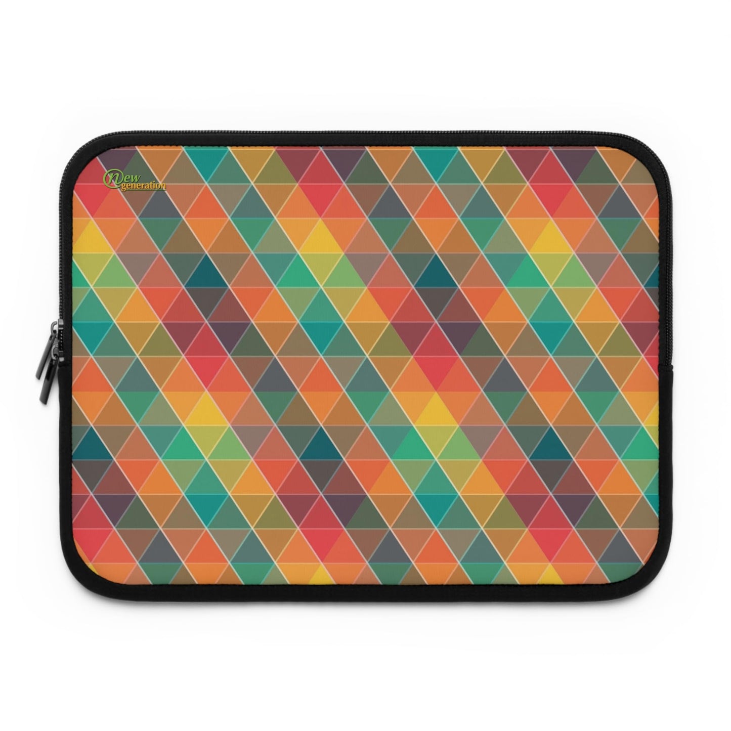 Colorful Geometric Laptop Sleeve, Stylish Tech Case, Cute Computer Bag, Gift for Students, Back to School Accessory Black 13"