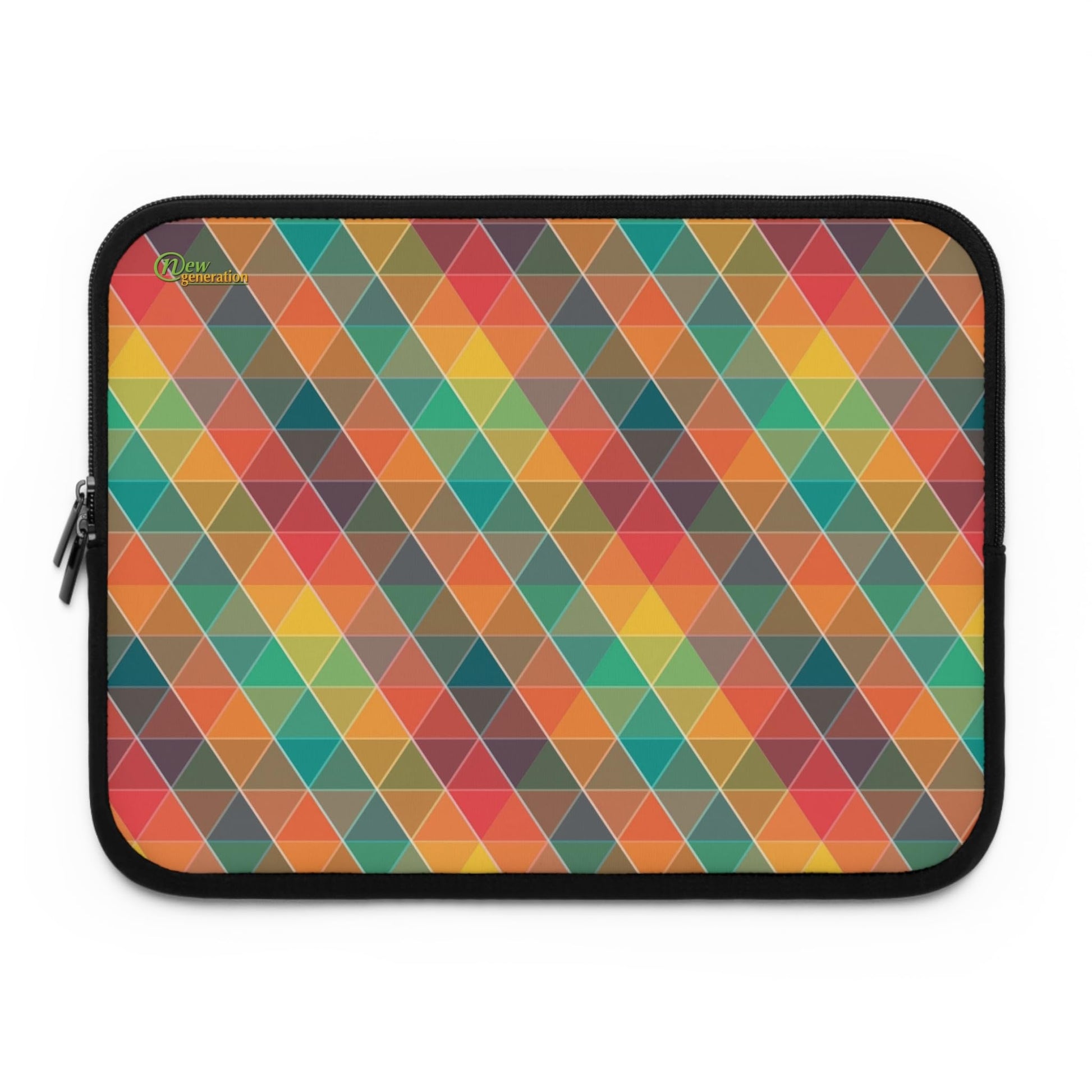 Colorful Geometric Laptop Sleeve, Stylish Tech Case, Cute Computer Bag, Gift for Students, Back to School Accessory Black 13"