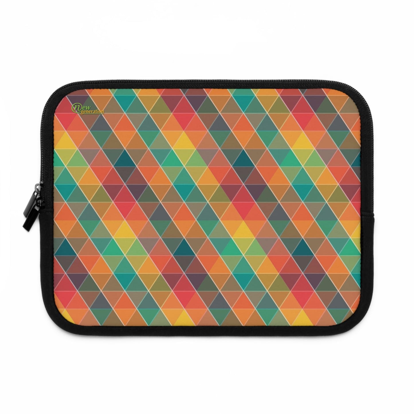 Colorful Geometric Laptop Sleeve, Stylish Tech Case, Cute Computer Bag, Gift for Students, Back to School Accessory Black 10"
