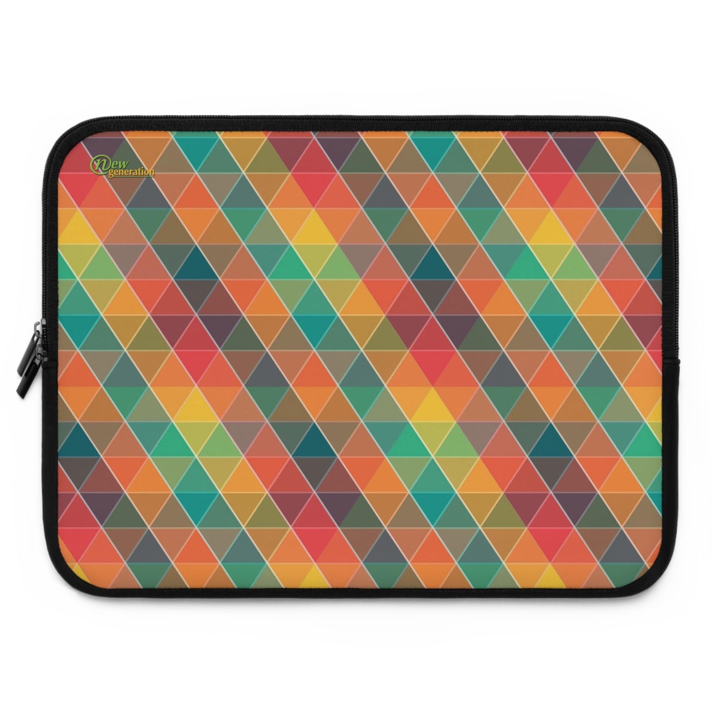 Colorful Geometric Laptop Sleeve, Stylish Tech Case, Cute Computer Bag, Gift for Students, Back to School Accessory Black 15"