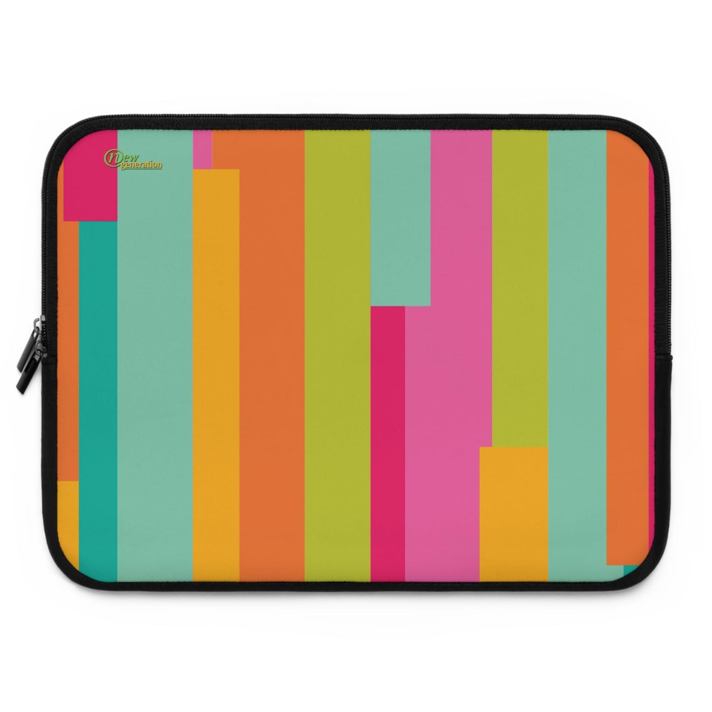 Colorful Laptop Sleeve, Trendy Computer Case, Stylish Tech Accessory, for Students, Vibrant Design, Technology Lover Black 15"