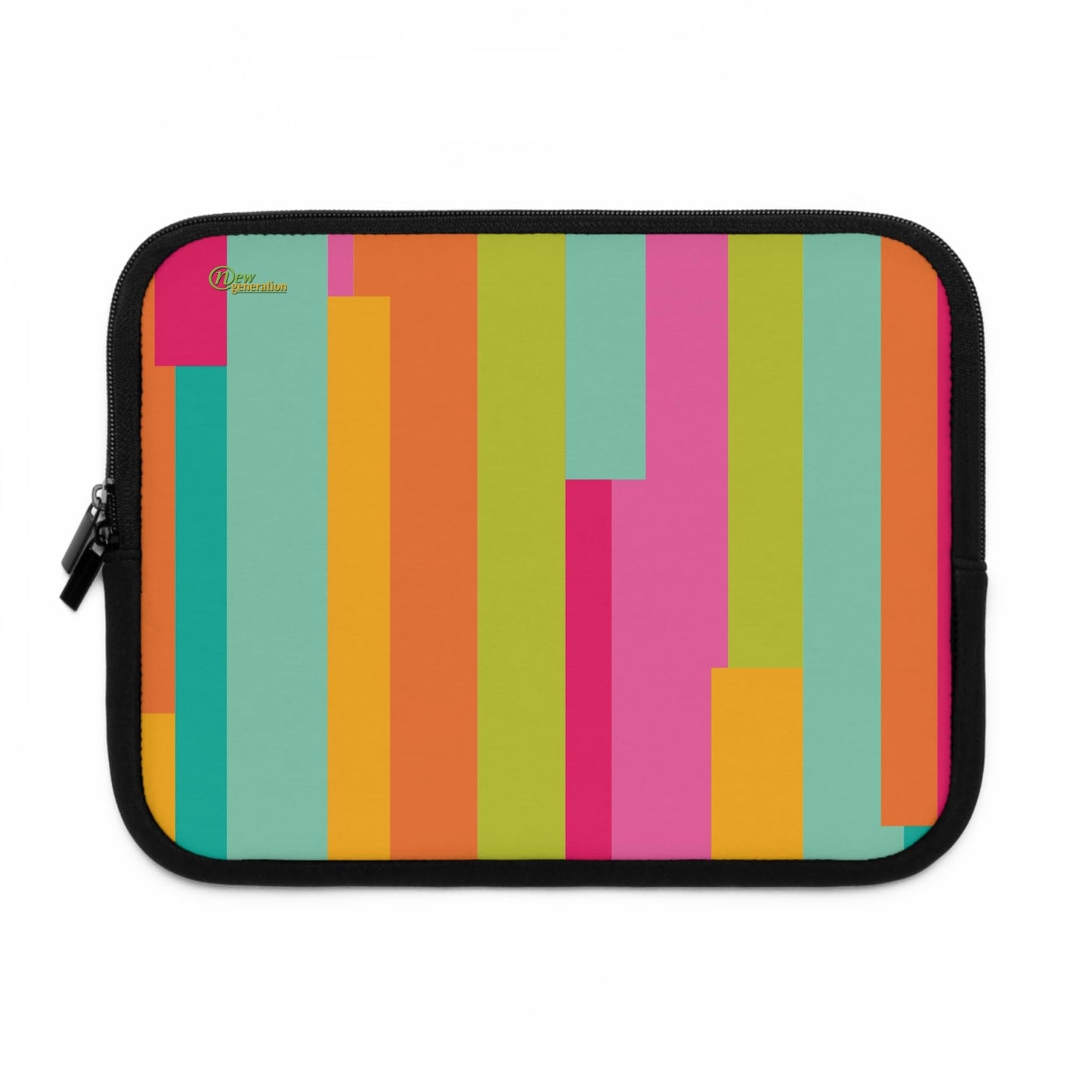 Colorful Laptop Sleeve, Trendy Computer Case, Stylish Tech Accessory, for Students, Vibrant Design, Technology Lover Black 10"