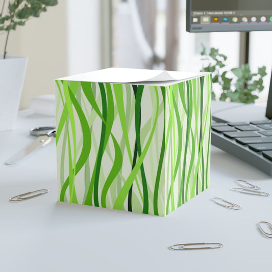 Colorful Pattern Note Cube - Fun Desk Organizer, Office Supplies, Stationery Gift, Note Pad, Home Decor, Write & Remind White One size