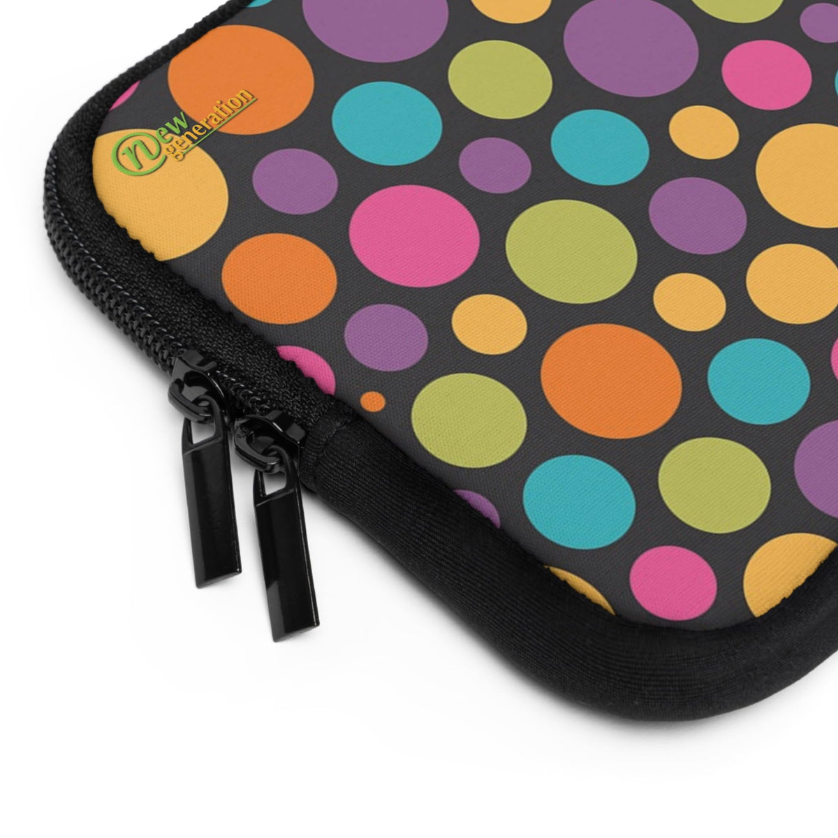 Colorful Polka Dot Laptop Sleeve, Fun Tech Accessory for Students, Gift for Birthdays, Modern Office Style, Everyday Use