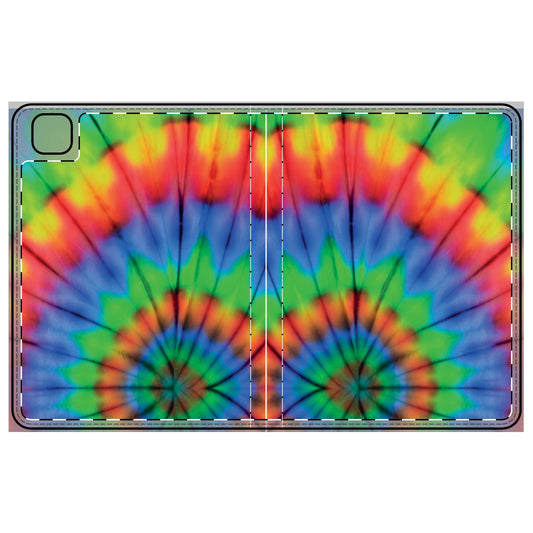 Colorful Tie-Dye Tablet Folio Case, Bohemian Style Cover, Unique Gift, Travel Accessory, Vibrant Pattern, Tech Organizer iPad Pro 11