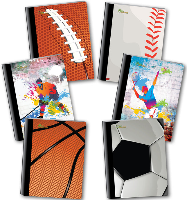 New Generation – Sport - Composition Notebooks, 80 Sheets / 160 Pages Wide Ruled pages Comp Book