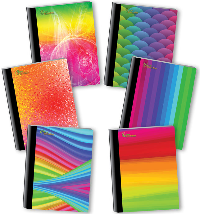 New Generation – Rainbow - Composition Notebooks, 80 Sheets / 160 Pages Wide Ruled pages Comp Book