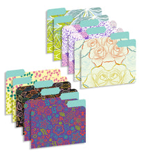 New Generation - Floral - 12 Pack Decorative 1/3 Cut Tab File Folders