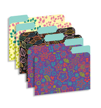 New Generation - Floral - 12 Pack Decorative 1/3 Cut Tab File Folders