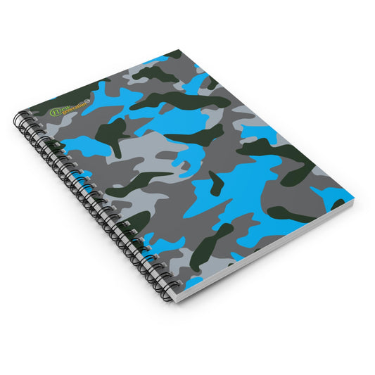 Hard Cover Lined Journal - Camou Blue notebook Ruled Line, 6x8 inches with 118 pages for Work, School, Home, Daily Planner, One Size