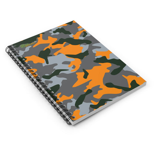 Hard Cover Lined Journal - Camou Orange notebook Ruled Line, 6x8 inches with 118 pages for Work, School, Home, Daily Planner, One Size