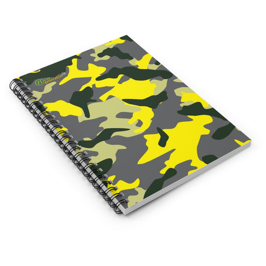 Hard Cover Lined Journal - Camou Yellow notebook Ruled Line, 6x8 inches with 118 pages for School, Home, Daily Planner, One Size