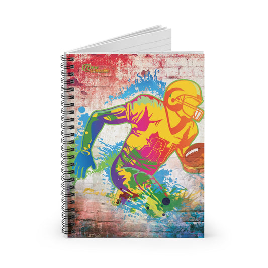 Hard Cover Lined Journal - Football Design Ruled Line, 6x8 inches with 118 pages for Work, Office, Home, Daily Planner, One Size