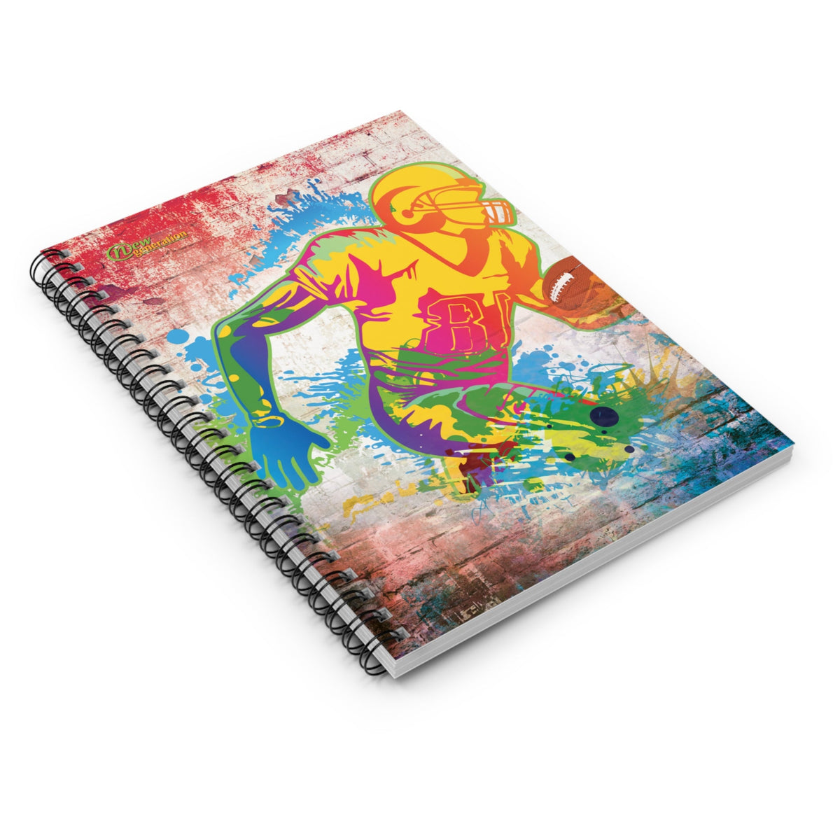 Hard Cover Lined Journal Notebook - Football Design Ruled Line, 6x8 inches with 118 pages for Work, School, Office, Home, Daily Planner,