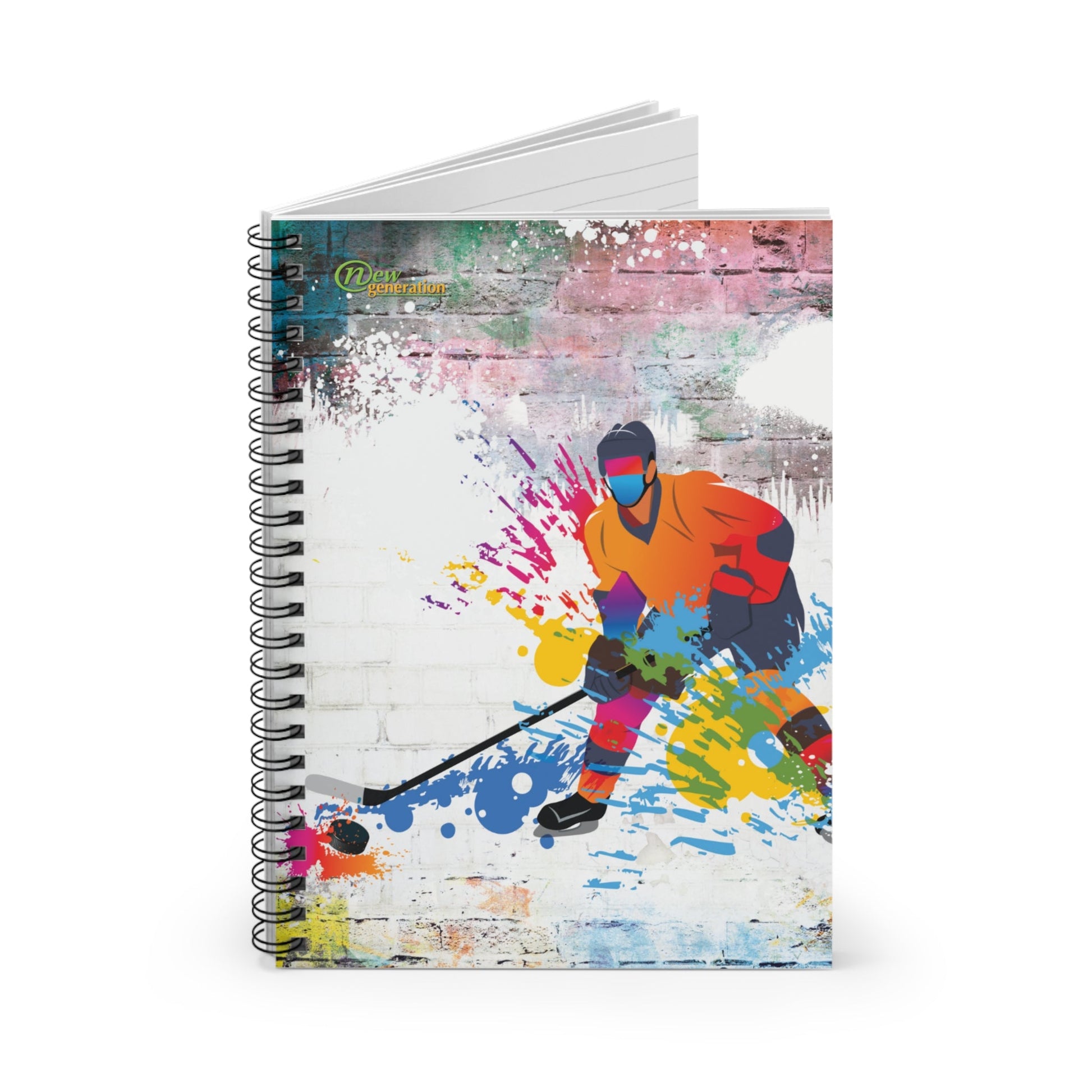 Hard Cover Lined Journal Notebook - Ice Hockey Design Ruled Line, 6x8 inches with 118 pages Journal, , Planning Organizer