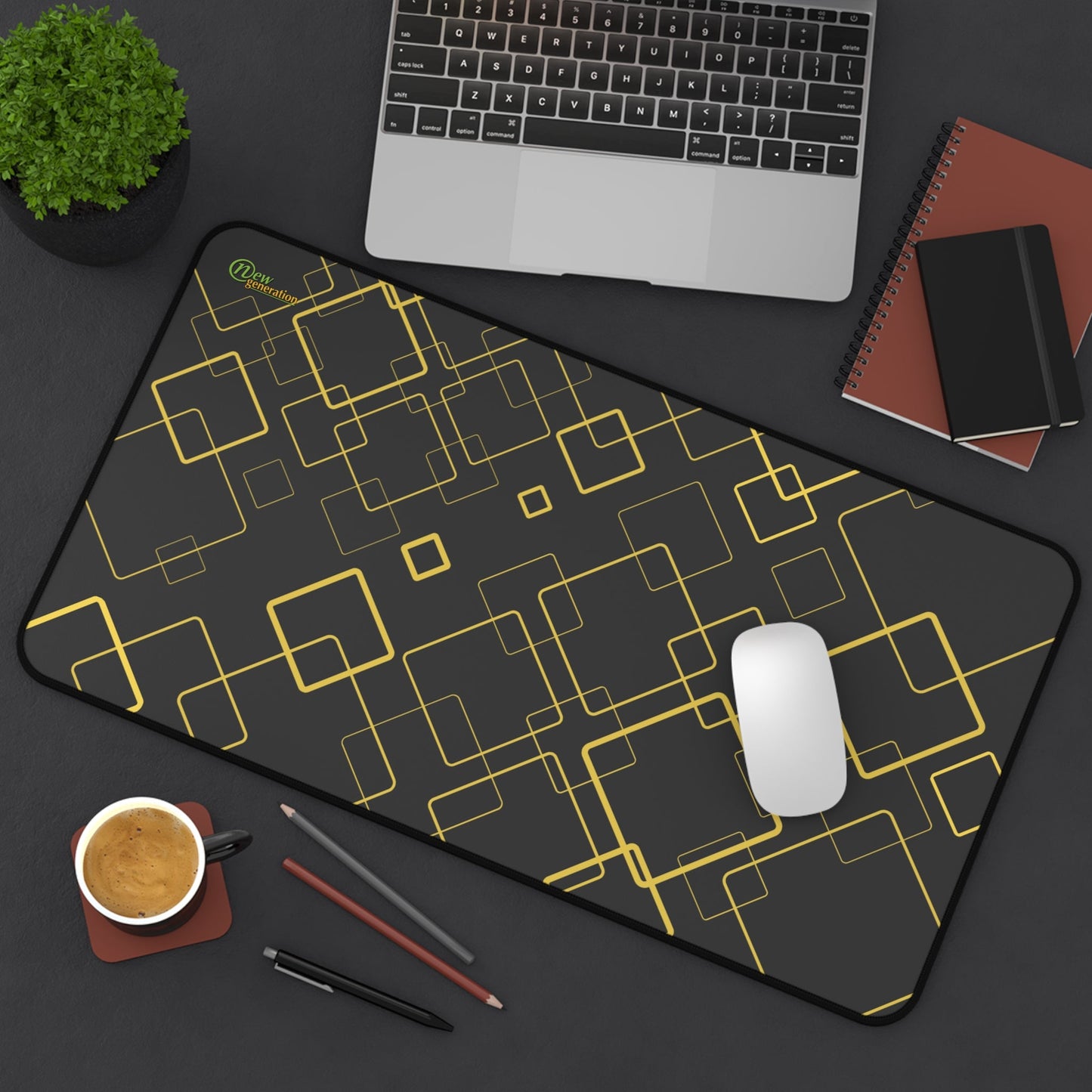 New Generation - Elegant Geometric Desk Mat, Stylish Mouse Pad, Office Decor, Work from Home Essentials, Gift for Professionals