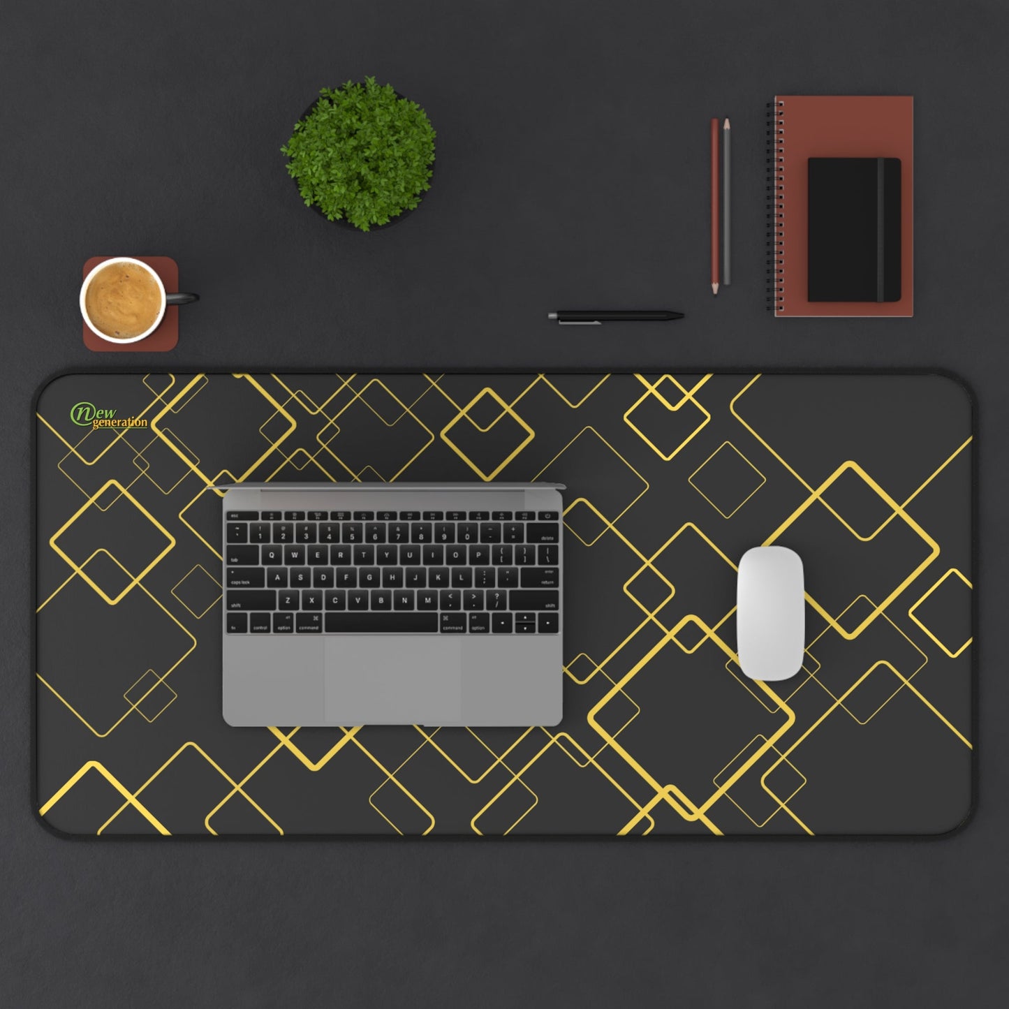 New Generation - Elegant Geometric Desk Mat, Stylish Mouse Pad, Office Decor, Work from Home Essentials, Gift for Professionals