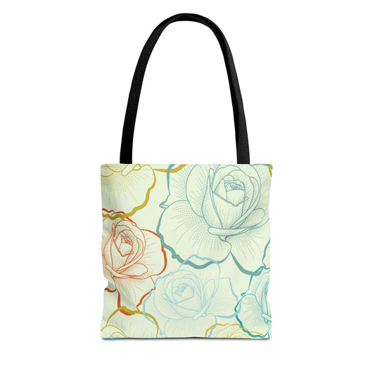 New Generation - Floral -Tote Bag Colorful Pattern, Shopping Bag, Gypsy Style Handbag, Festival Tote for Women, Unique Gift Idea 13" × 13'' Black