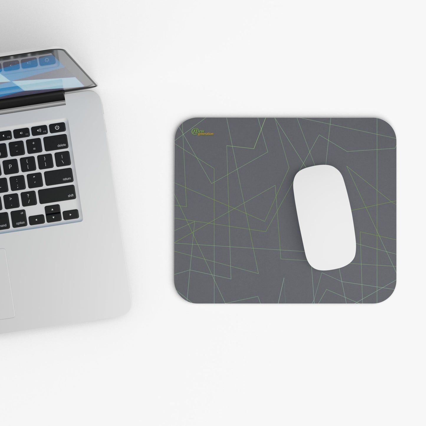 New Generation - Geometric Gray Mouse Pad, Stylish Desk Accessory for Home Office, Gamer Gift, Minimalist Office Decor, Ergonomic Mousepad