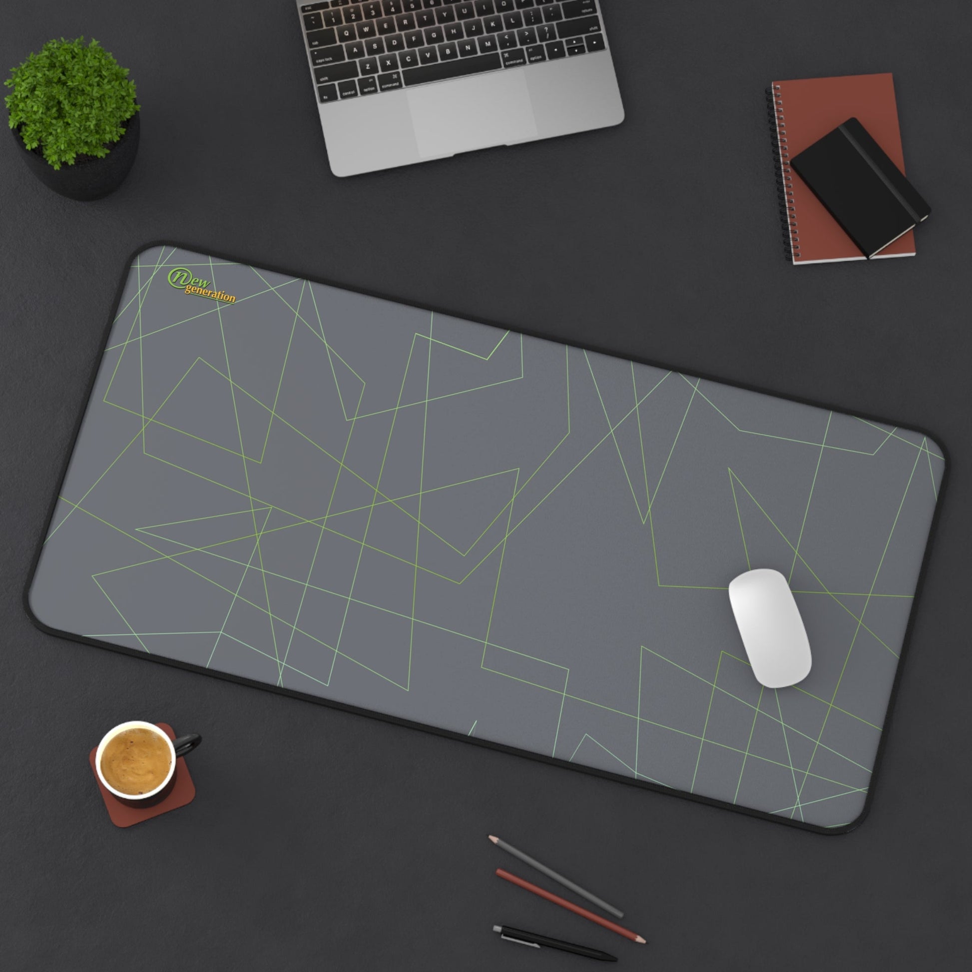 New Generation - Modern Desk Mat with Geometric Design, Office Decor, Workstation Accessory, Gift for Students, Minimalist Home Office