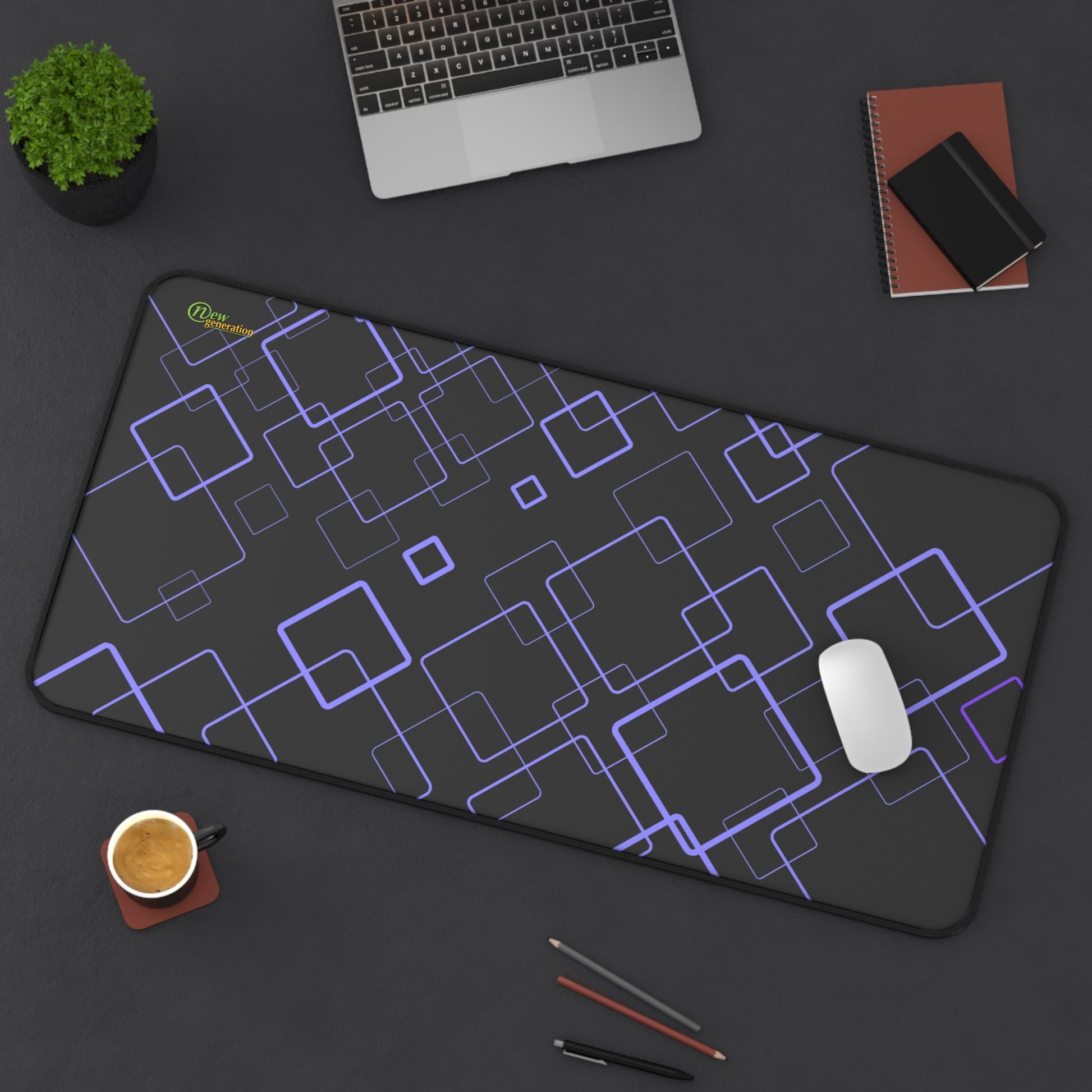 New Generation - Modern Geometric Desk Mat for Workspace, Office Decor, Gamer Mouse Pad, Gift for Him/Her, Stylish Desk Accessories