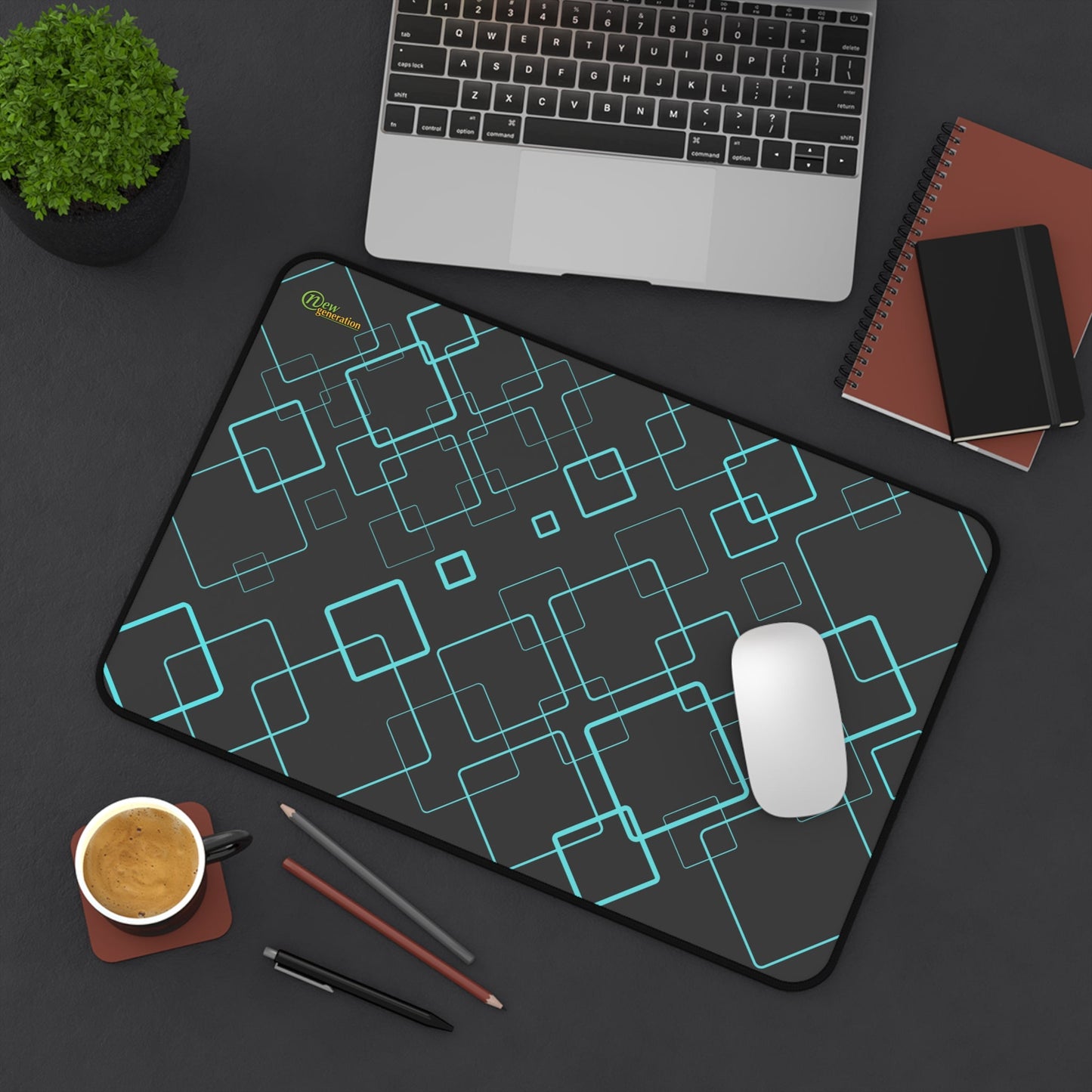New Generation - Modern Geometric Desk Mat, Office Decor, Workspace Accessories, Gift for Students, Home Office Essentials