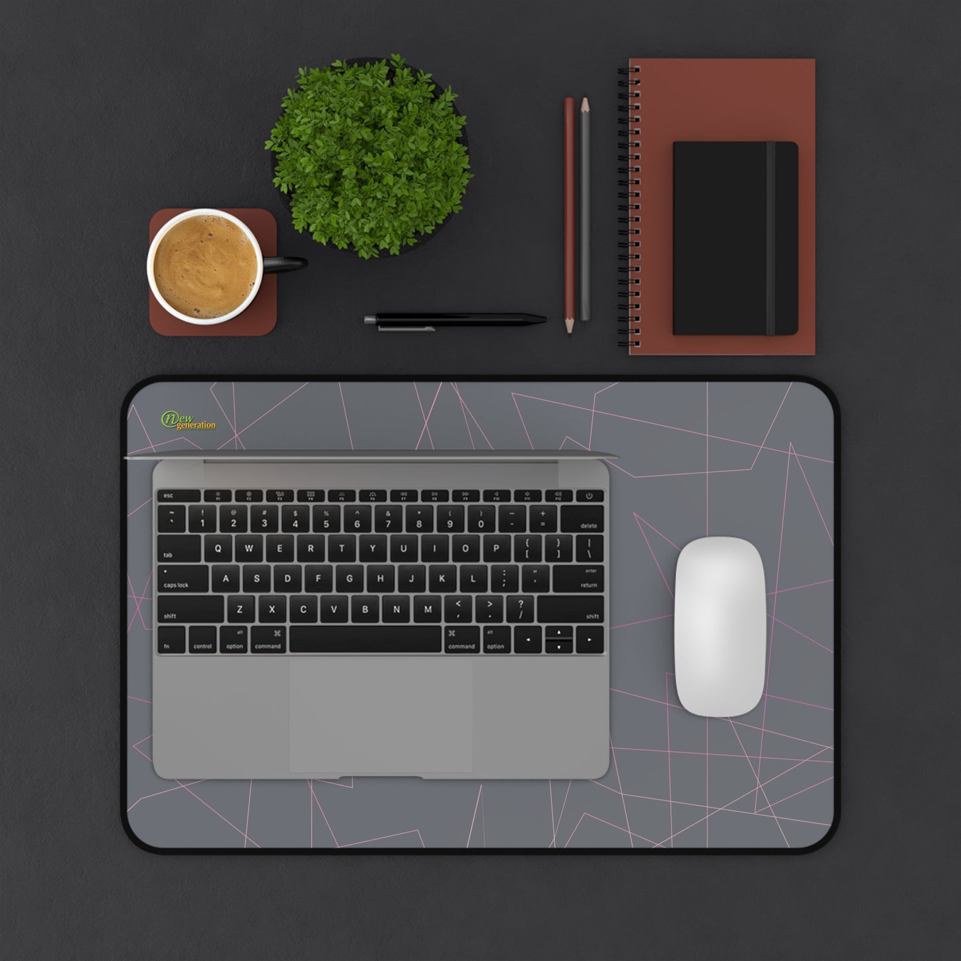 New Generation - Modern Geometric Desk Mat, Stylish Office Accessories, Elegant Mouse Pad, Minimalist Desk Decor, Gift for Home Office 12" × 18"