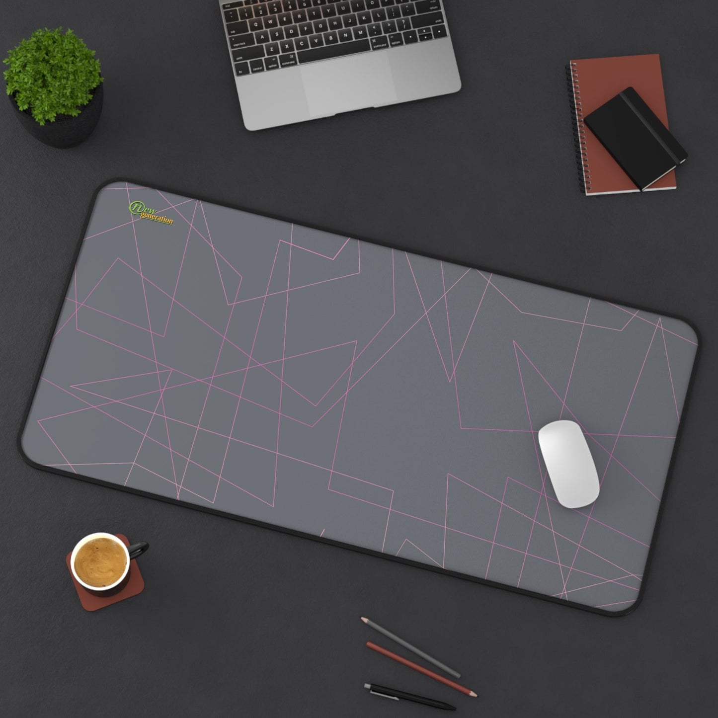 New Generation - Modern Geometric Desk Mat, Stylish Office Accessories, Elegant Mouse Pad, Minimalist Desk Decor, Gift for Home Office
